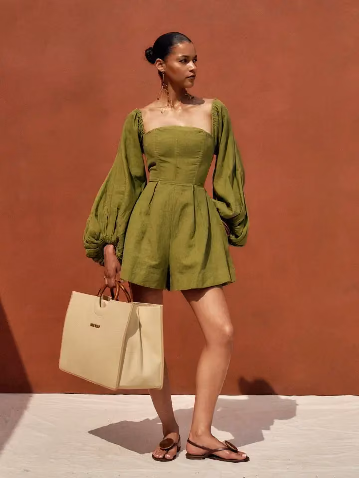 ALMA ROMPER - OLIVE — Dumebi Iyamah, Date not stated