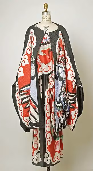 Graphic printed evening ensemble — Michael Vollbracht, ca. 1980