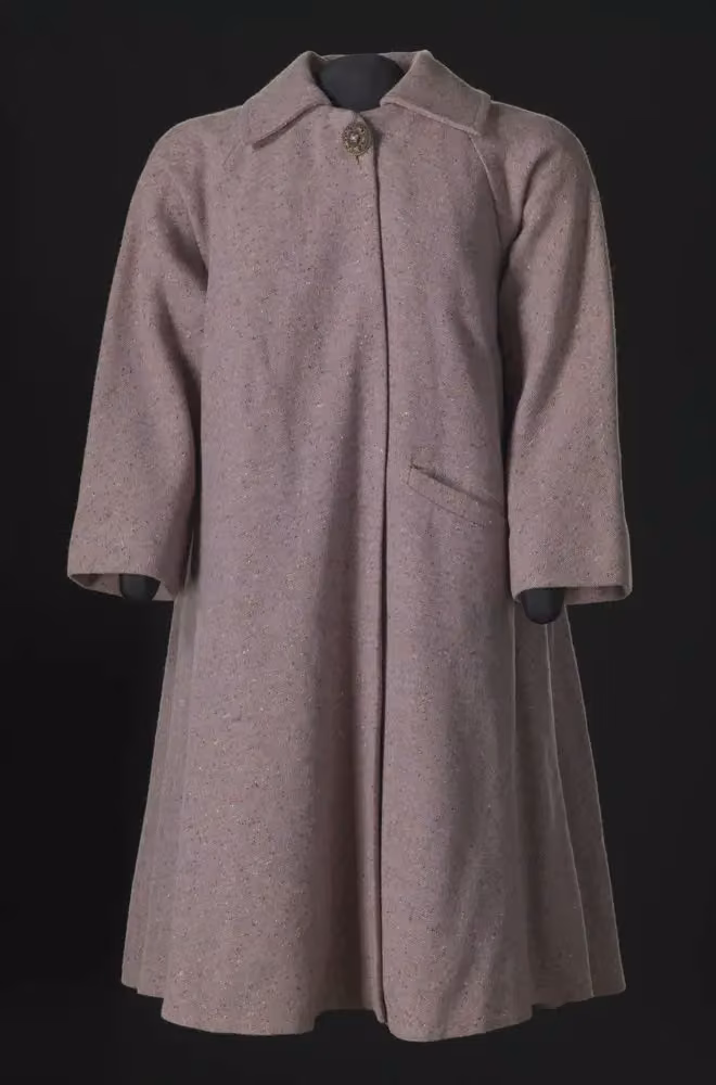 Lavender tweed swing coat — Arthur McGee, mid 20th-late 20th century