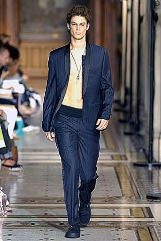 Navy pinstripe suit by Dirk Schönberger, Spring 2007 Menswear.