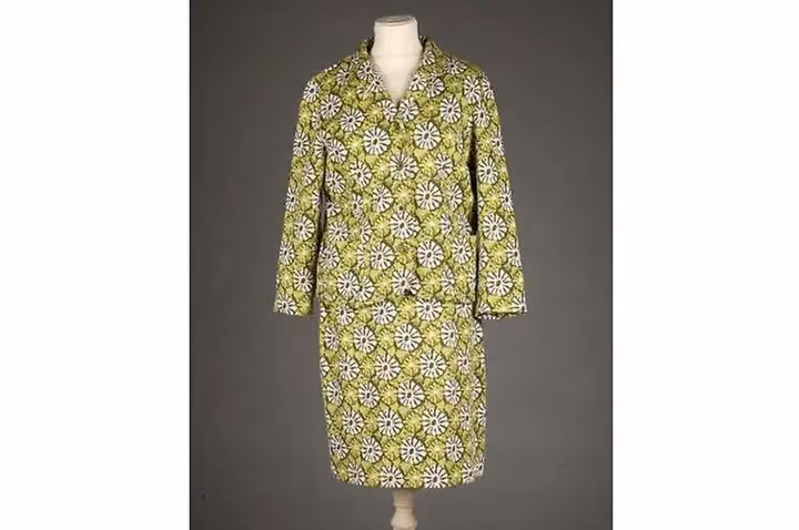 Floral jersey skirt suit — Katja Geiger, Date not documented