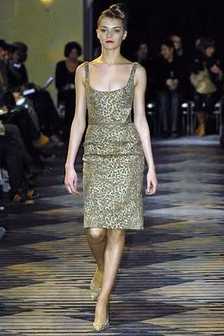 Gold brocade sheath dress, Peter Soronen, Fall 2007 Ready-to-Wear.