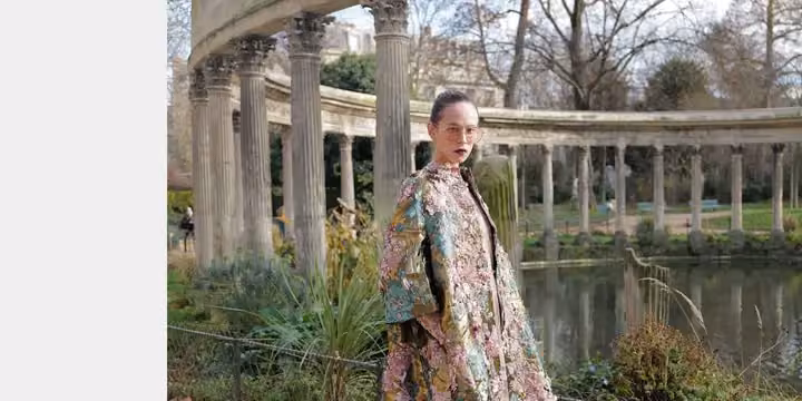 Layered floral patterned long ensemble — Biyan Wanaatmadja, Date not documented