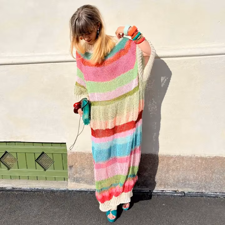 Oppskrift på Stripefest-kjole 2 — Ingunn Birkeland, Date not documented