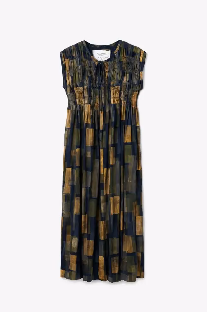 Halcyon Dress with hand-painted geometric design — Natalie Chanin, Date not documented