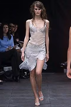 Silver embellished short dress — Richard Tyler, Fall 2001 Ready-to-Wear