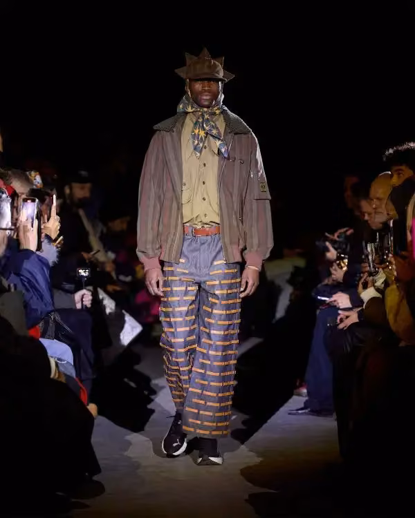 Brown jacket and striped trousers — Rolf Ekroth, Autumn/Winter 2025 — No Distance Left To Run