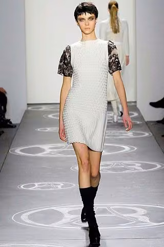 Pale shift with patterned sleeves by Alice Roi, Fall 2007 Ready-to-Wear.