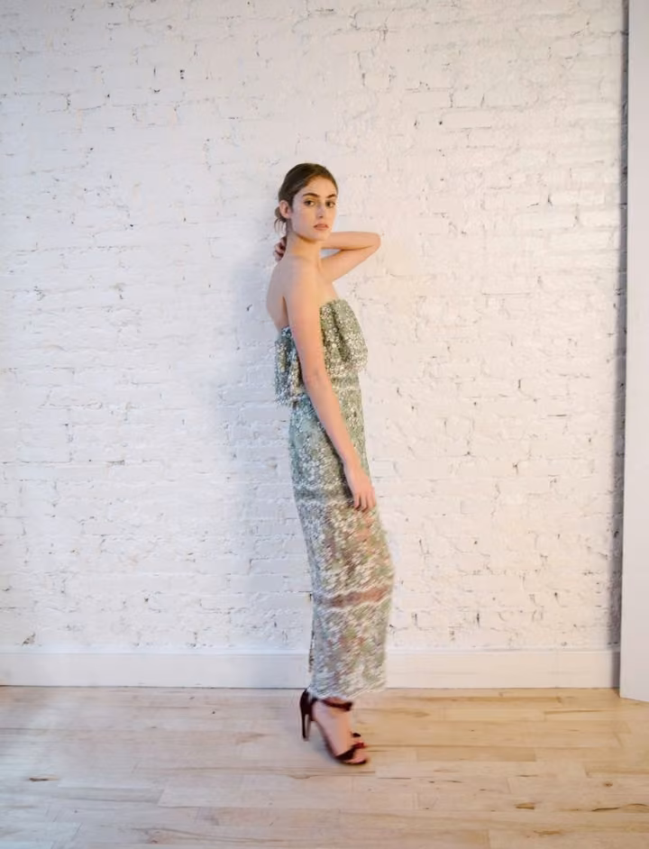 Strapless printed column dress — Katie Ermilio, Spring 2017 Ready-to-Wear