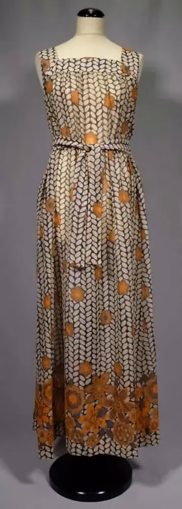 Sport floral summer evening dress — Riitta Immonen, Date not documented