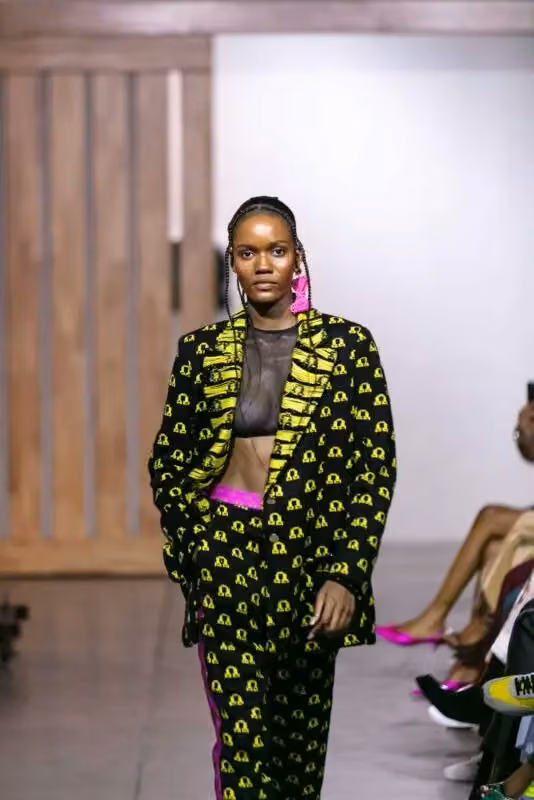Lisa Folawiyo — Dark patterned trouser suit — Lisa Folawiyo, 2021