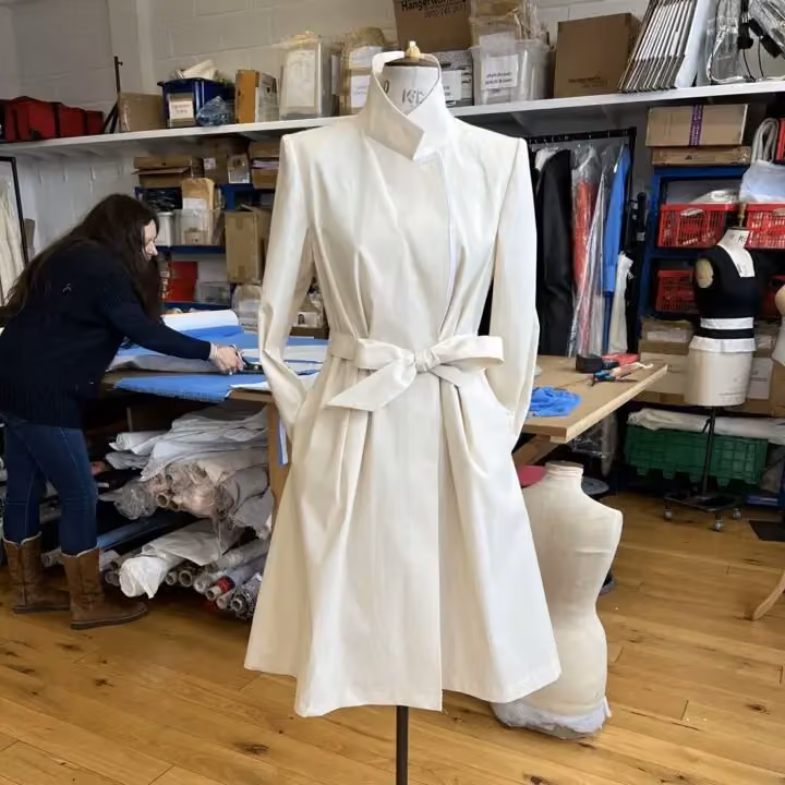White belted coat — Bruce Oldfield, Date not stated