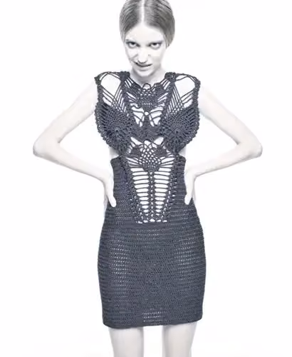 Black crochet minidress with openwork bodice — Sandra Backlund, Spring/Summer 2009
