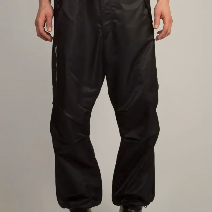 Berlin Baggies black relaxed nylon trousers — Stefano Pilati, Date not documented