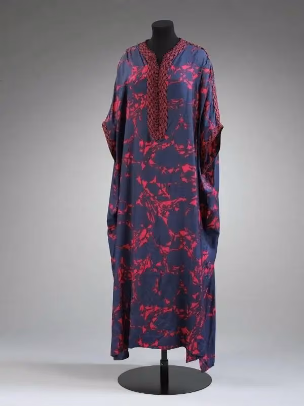 Printed silk gandura — Naïma Bennis, c. 1970