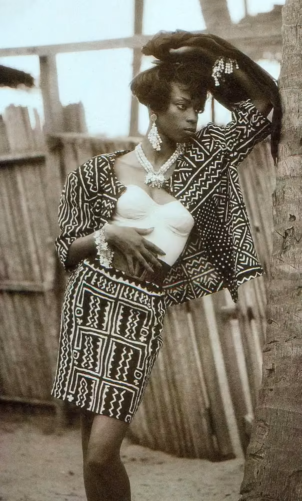 Patterned skirt and jacket ensemble — Chris Seydou, about 1990