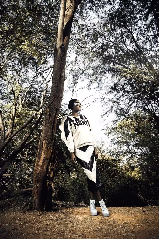 Black-and-white graphic ensemble — Selly Raby Kane, Autumn/Winter 2014