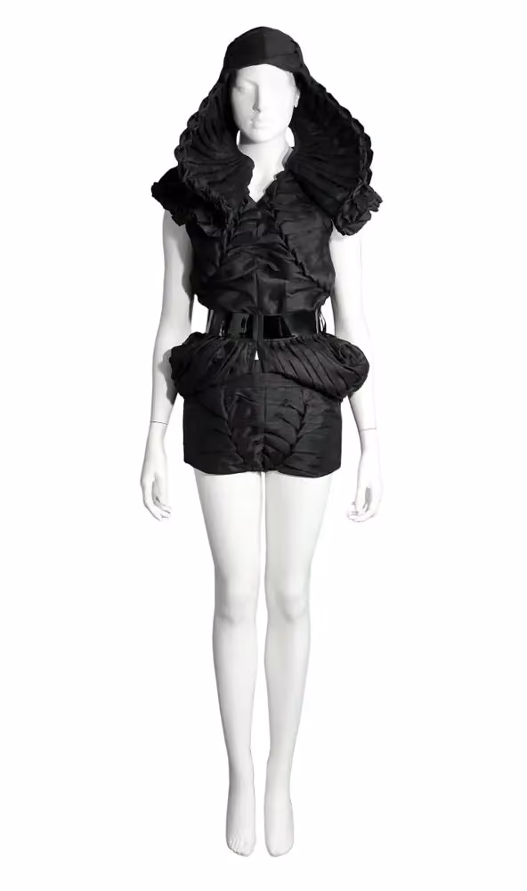 Black hooded sculptural suit — Helena Hörstedt, 2007; Spring/Summer 2008