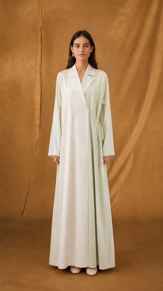 Notched Collar Abaya - Mixed Colour — Hessa Al Falasi, Date not documented