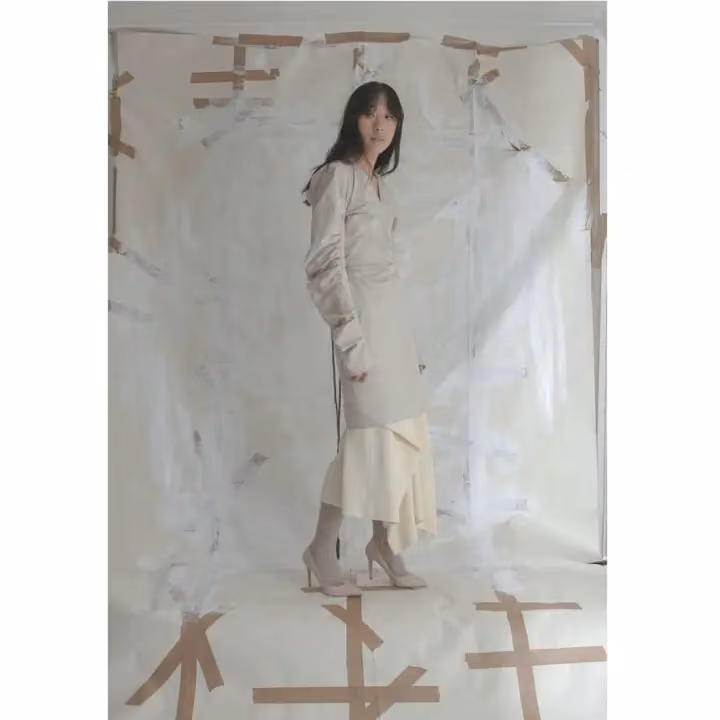 Layered pale jacket and skirt ensemble — Siiri Raasakka, 2016