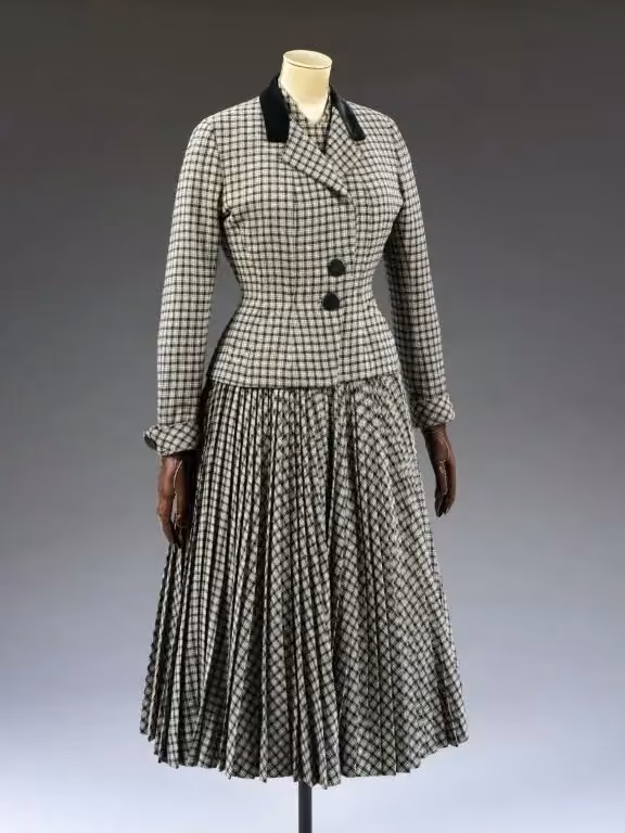 Checked wool jacket and dress — Digby Morton, 1947-1948