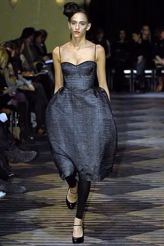 Strapless black dress with a full skirt, Peter Soronen, Fall 2007 Ready-to-Wear.