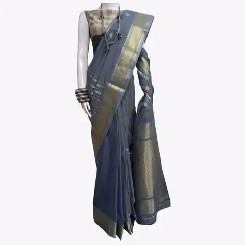 Ash Belkuchi sari and blouse piece — Bibi Russell, Date not documented