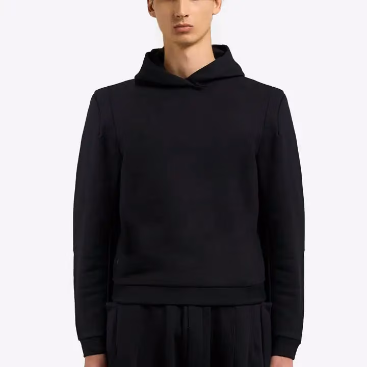 Black hooded sweatshirt — Stefano Pilati, Date not stated