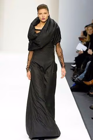 Scarf-neck charcoal dress, Hamish Morrow, Fall 2007 Ready-to-Wear.