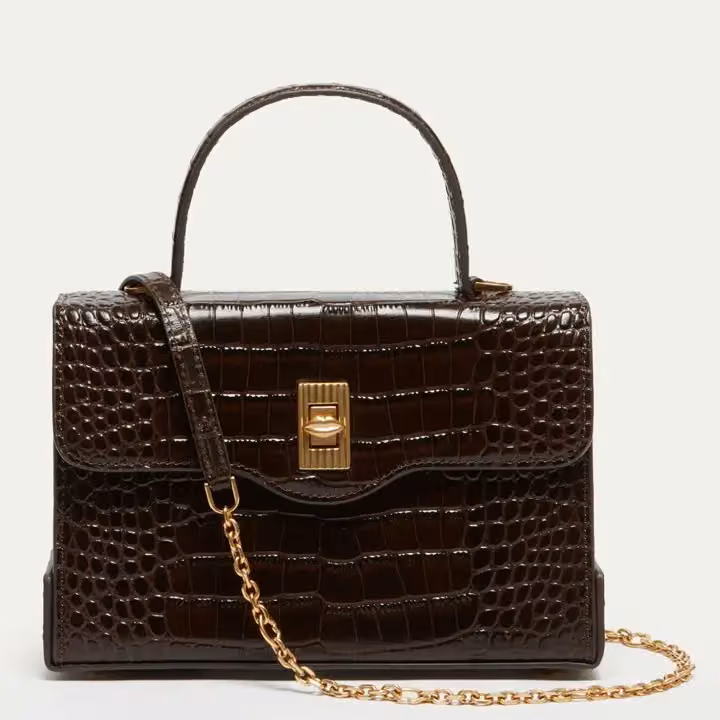 CHOCOLATE CROC QUEENIE HANDBAG — Lulu Guinness, Date not stated