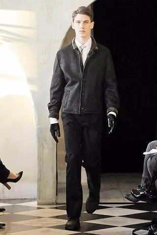 Dark zip jacket over a collared shirt — Tony Melillo, Fall 2008 Menswear