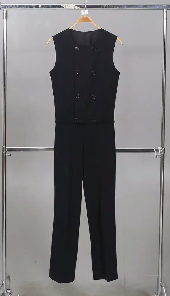 Sleeveless double-breasted unisex suit — Sighsten Herrgård, 1960s–1970s