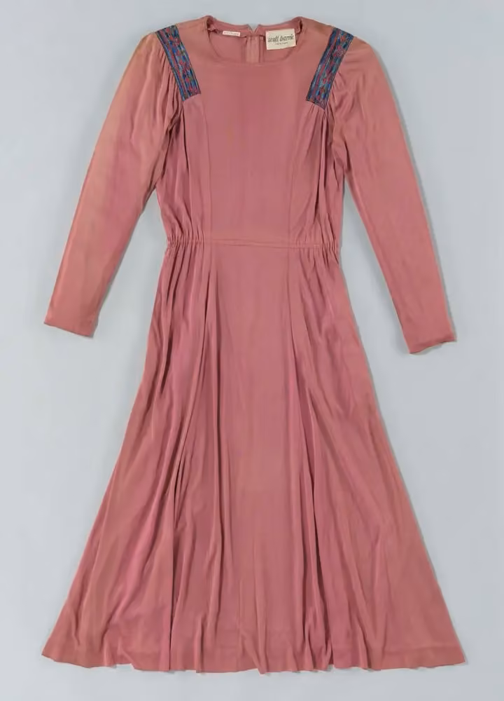 Pink jersey dress — Scott Barrie, 1970s
