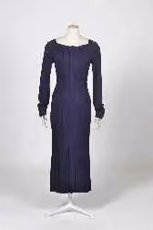 Purple pleated jersey dress — Guy Paulin, 1980s