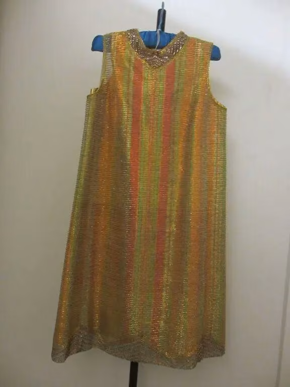 Multicolored striped evening dress — Mila Schön, 1967