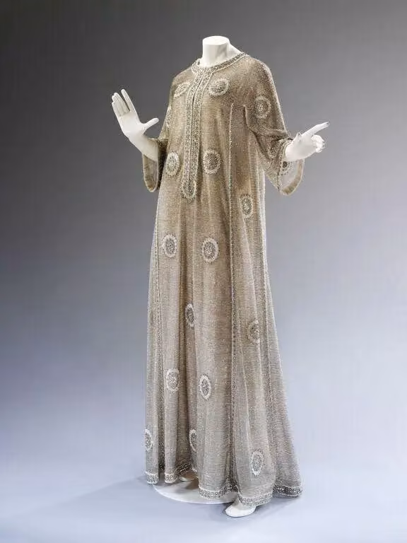 Circular embroidered evening dress — Mila Schön, 1966