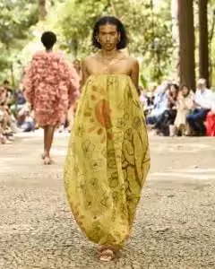 Green printed bubble dress — Flavia Aranha, 2025